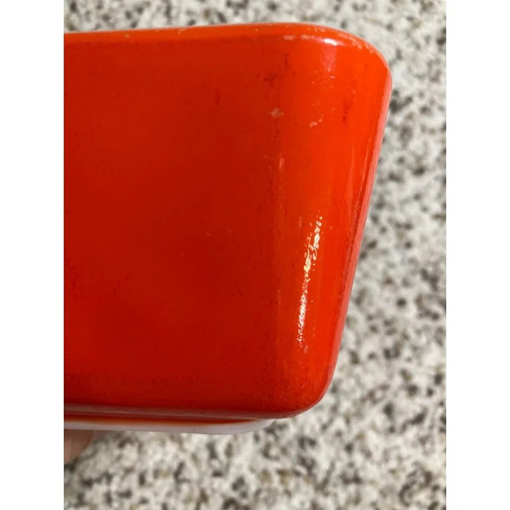 Red Pyrex 501 B Refrigerator Vintage Dish No Lid